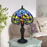 Tiffany Table Lamp Dragonfly Style Handmade 10 inch Stained Glass Multicolor UK